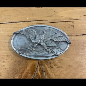 Vintage 1983 Bergamot Brass Works Great American War Eagle Belt Buckle
